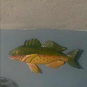 Retro Wall Trout & bonus mans fish tie NIP brown/gold 🐟